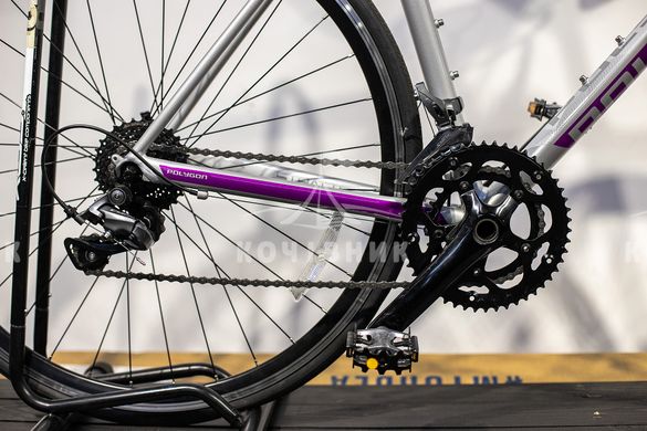 Велосипед Polygon Strattos S2 700CX52 L silver purple, L, ALX PERFORMANCE ROAD, 130MM O.L.D., INTERNAL ROUTE, CARRIER READY, CARBON BLADE CROWN W/ ALLOY STEERER, 2-PIECES-CRANK 50X34T, SHIMANO CS-HG31, 8-SPEED 11-30T, SHIMANO CLARIS RD-R2000-SS, TEKTRO R-312, DOUBLE WALL ALLOY RIMS WITH ALLOY HUB, PERFORMANCE TIRES, 700X28C, ENTITY SPORT, ALLOY, 27.2X350MM, ENTITY SPORT, ALLOY, 420MM, ENTITY OE, ALLOY, 90MM, SHIMANO CLARIS ST-R2000, обідні, алюміній, 170-180 см, 28"/700C, Шосейні