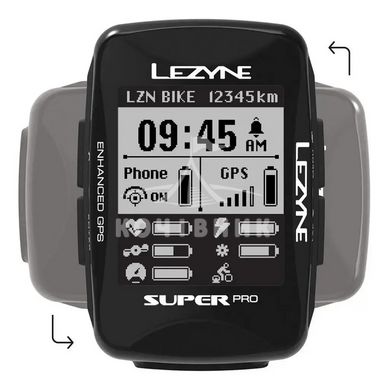 GPS комп'ютер LEZYNE SUPER PRO GPS HR/ProSC LOADED Чорний Y14