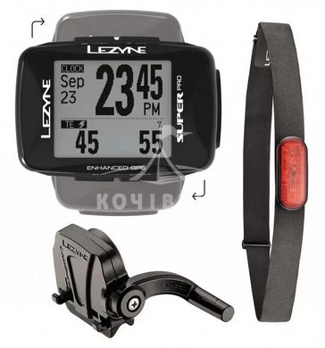 GPS комп'ютер LEZYNE SUPER PRO GPS HRSC LOADED Чорний Y13