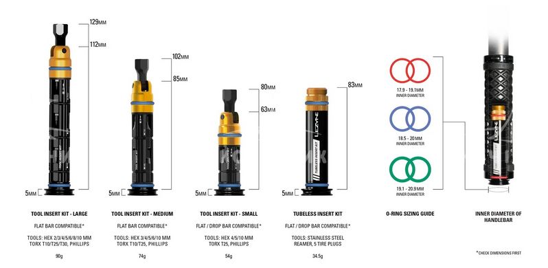 Комплект інтегрованих інструментів LEZYNE DUAL INSERT KIT розмір М, чорний Y14