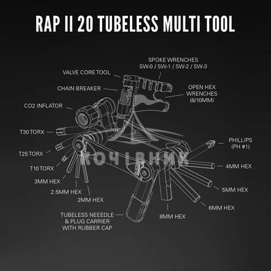 Мультитул LEZYNE RAP II 20 Tubeless Черный Y14