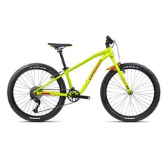 Велосипед Orbea MX 24 Team Lime - Watermelon 24" 2021, One size, Orbea MX 24 6061 Aluminum 2021, 135x9 QR, V-Brake + IS Disc Mount, 27,2 Seat Post, Internal Cable Routing, Central kickstand compatible, removable hanger, Fender and Carrier ready., Orbea MX 24 6061 Aluminum 2021, 100x9 QR, V-Brake, Mini + Long Fender ready, Extra light 32t, 152 мм, w/Chainguard, Sun Race CSM989 11-36t 9-Speed, Shimano Altus M2000 SGS Shadow, Orbea OC chainguide, Junior V brake lever, alloy body and alloy lever, with reach adjustment, Orbea Alloy, Kenda Booster K1277 24x2.20" 30TPI, Digit Alloy 27.2x300 мм Offset 0, Orbea Alu integrated cockpit 540 мм, Shimano SL-M2010, ободные, алюминий, 135-155 см, 24", Подростковые